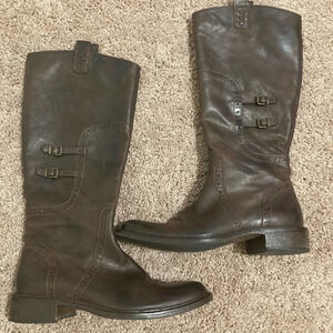 brown leather “made in Italy” riding boots Sz 37.5